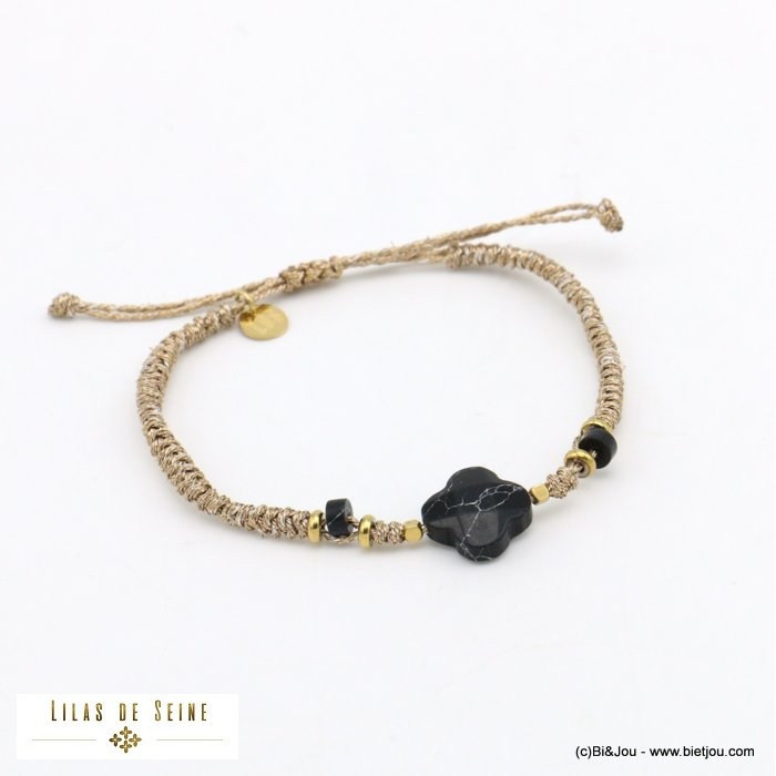 bracelet trèfle pierre acier inoxydable 0221529
