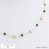 collier billes pierre naturelle coeurs acier inoxydable femme 0121583 noir