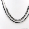 collier double-rangs épis de blé métal émail cristal femme 0121614 noir