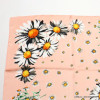 carré satin motif fleurs marguerite touché soie polyester femme 0722007 rose