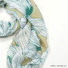 foulard imprimé fleurs pivoine 80% viscose 20% coton femme 0722011 vert
