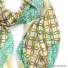 foulard imprimé rosaces fleurs 80% viscose 20% coton femme 0722014 vert
