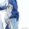 foulard imprimé contemporain rayures viscose femme 0722015 bleu