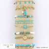 ensemble de 10 bracelets abeille ourson guimauve émail pierre nacre acier inoxydable femme 0222018 bleu turquoise