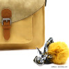 sac à bandoulière cartable Flora&Co simili-cuir souple rabat scintillant boule de poil foulard femme 0922050 doré
