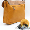 Sac à bandoulière cartable Flora&Co simili-cuir souple rabat scintillant boule de poil foulard femme 0922050 jaune Sac à bandoulière cartable Flora&Co simili-cuir souple rabat scintillant boule de poil foulard femme 0922050 jaune