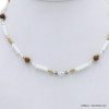 collier billes cristal métal bois femme 0122087 blanc