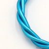 bracelet jonc Bouddhiste tressé porte-bonheur silicone 0222092 bleu turquoise