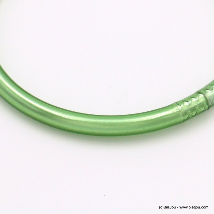 12 bracelets jonc Bouddhiste épais porte-bonheur silicone 0222124 vert d'eau