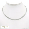 collier acier inoxydable minimaliste chaîne maille miroir motif tresse 5mm femme 0122081