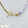 collier acier inoxydable infini pierre naturelle fermoir T toogle femme 0122026 violet