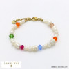 bracelet perles eau douce cristal acier inoxydable femme 0222132
