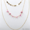 collier layering minimaliste chips pierre cristal métal femme 0122108 rose collier layering minimaliste chips pierre cristal métal femme 0122108 rose