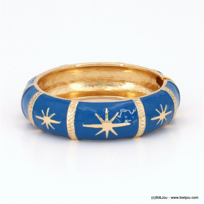 bracelet jonc ouvrable vintage étoile polaire émail coloré métal femme 0222160