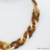 collier grosse maille acrylique femme 0122526 marron