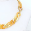 collier grosse maille acrylique femme 0122526 naturel/beige