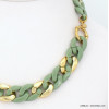 collier grosse maille acrylique femme 0122526 vert
