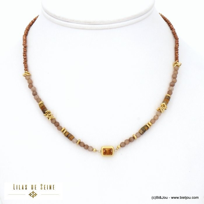 collier acier inoxydable billes facettées pierre naturelle pendentif strass chaîne cristal femme 0122524 collier acier inoxydable billes facettées pierre naturelle pendentif strass chaîne cristal femme 0122524