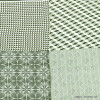 carré satin quadri-motifs géométrique touché soie polyester femme 0722507 vert