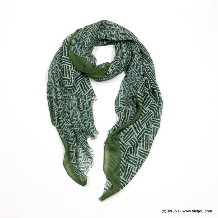 foulard motif géométrique tressé femme 0722502 foulard motif géométrique tressé femme 0722502
