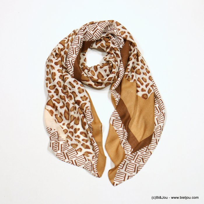 foulard motif léopard géométrique femme 0722516