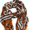 foulard motif fleurs femme 0722520 marron