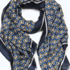 foulard motif géométrique femme 0722524 bleu foncé