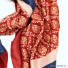 foulard scintillant motif fleur feuille femme 0722528 rouge bordeaux