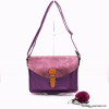 sac à bandoulière cartable Flora&Co simili-cuir souple rabat scintillant boule de poil foulard femme 0922050 violet