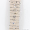 Boudin de 10 bracelets strass étoile menottes arbre de vie oeil protecteur en acier inoxydable argenté prêt à l'emploi 0222552