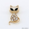 Broche forme chat magnétique métal strass verre 0522516 doré Broche forme chat magnétique métal strass verre 0522516 doré