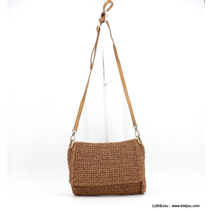 Sac souple porté épaule polyester métallisé bandoulière femme 0922552 bronze