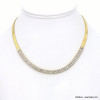Collier chaîne maille plate serpent avec strass rectangle acier inoxydable femme 0122606 doré