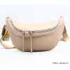 Grand sac banane Flora&Co simili-cuir grainé 3 fermetures zip 0923015 naturel/beige