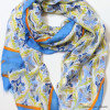 Foulard scintillant motif renaissance femme 0723004 bleu