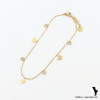 Chaine de cheville acier inoxydable pampilles papillon strass femme 0223060 doré