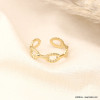 Bague ouverte torsadée acier inoxydable femme 0423043 doré