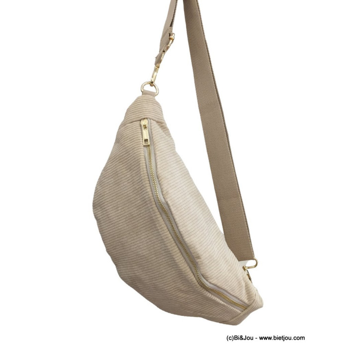 Sac banane façon velours côtelé ou léopard 0923023 naturel/beige Sac banane façon velours côtelé ou léopard 0923023 naturel/beige
