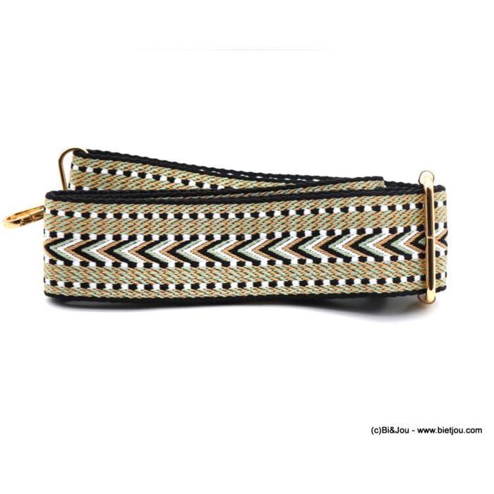 Bandoulière large tricotée réglable polyester largeur 5cm 0623007 vert Bandoulière large tricotée réglable polyester largeur 5cm 0623007 vert