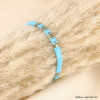 Bracelet élastique perles rectangulaires miyuki tila femme 0223093 bleu turquoise