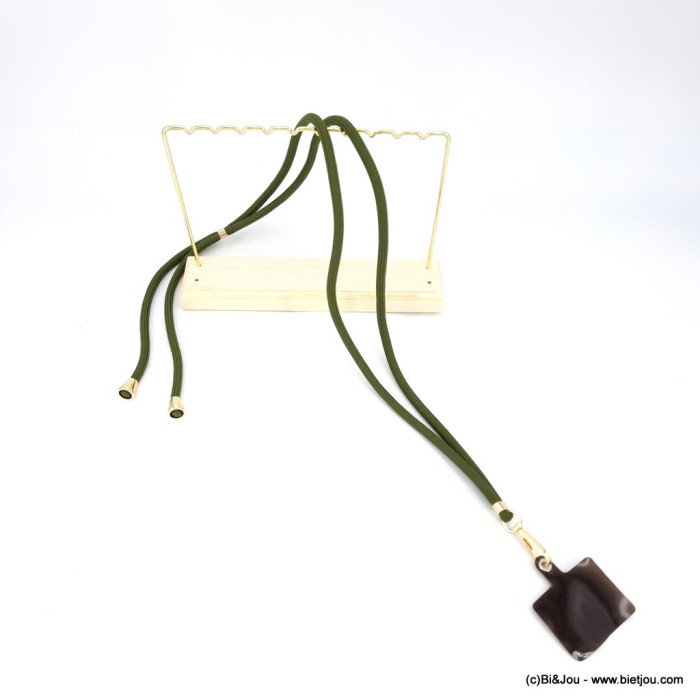 Cordon lanière tétéphone portable multifonctionnel bandoulière réglable avec patch 0123089 vert