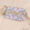 Pochette mini trousse maquillage plate inscription brodée CHANCE étoile imprimé fleurs coton pompon fil 0923020 Pochette mini trousse maquillage plate inscription brodée CHANCE étoile imprimé fleurs coton pompon fil 0923020