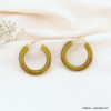 Boucles d'oreilles grands anneaux résine et métal fermoir anglais femme 0323105 marron