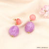 Boucles d'oreilles pendantes résine marbrée pour femme 0323191 violet