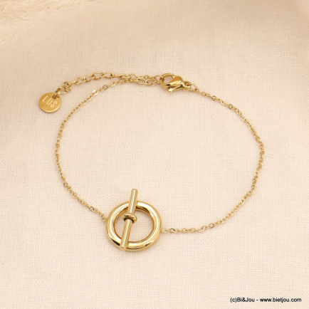 Bracelet contemporain en acier inoxydable femme 0223138 doré