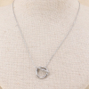 Collier acier inoxydable pendentif anneau fermoir à bâton 0123118 argenté