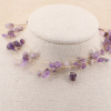 Collier chic perles pierres naturelles et chaînes métal pour femme 0123137 violet