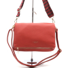 Sac à main enveloppe double lanières amovibles mousqueton similicuir grainé souple 0923509 rouge