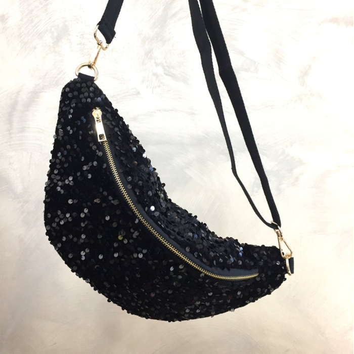 Sac banane synthétique sequins 0923515 noir Sac banane synthétique sequins 0923515 noir