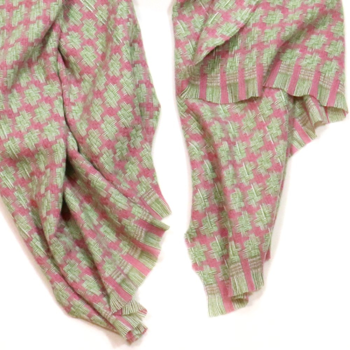 Écharpe façon tweed carreaux colorés viscose laine 0723036 fushia